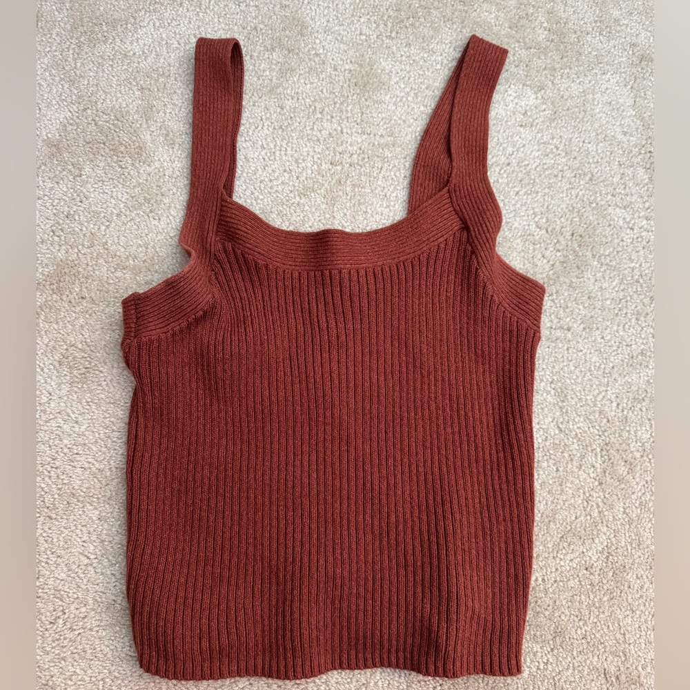 GAP Rust Ribbed Knit Tank Top